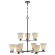 Trans Globe 71809 BN - 9LT CHANDELIER-2-TIER FLARED G